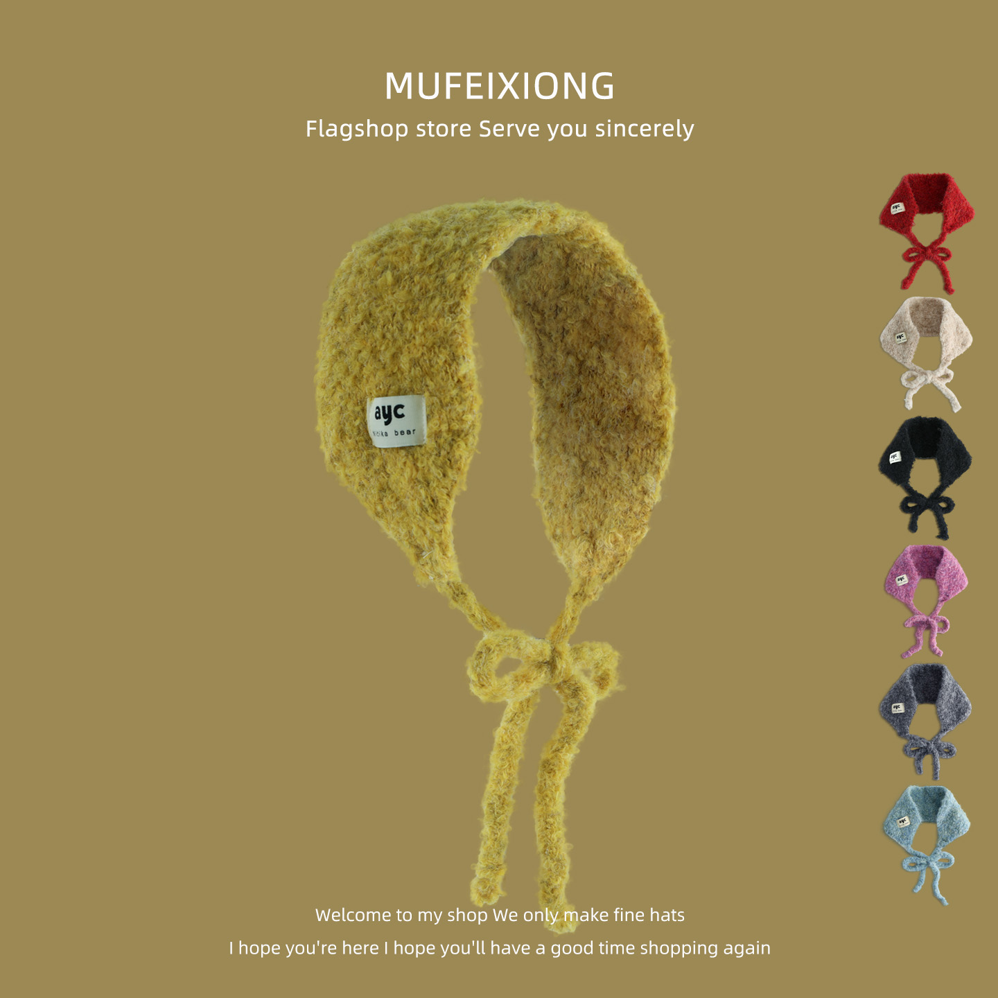 2025新款儿童毛绒耳罩女孩子秋冬季防风保暖护耳套绑带小围巾两用