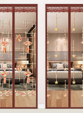 魔术贴纱门防蚊门纱窗自粘磁铁窗纱网磁性家用自粘门帘沙门免打孔