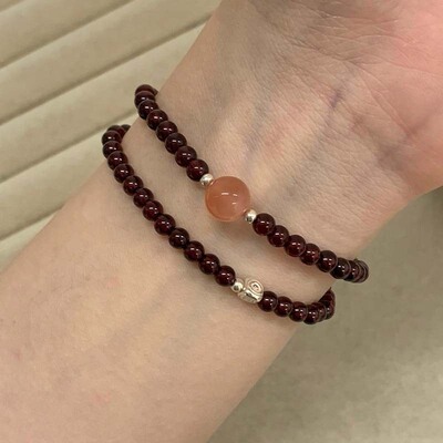 【鸿运】纯天然绯红玛瑙石榴石手