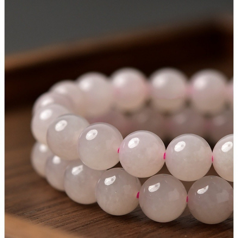 天然和田玉手链男女藕粉手串金水晶玉石手链玉手串散珠吊坠手镯