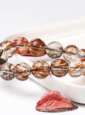 天然黑金超七圈手链黑色钛晶超七