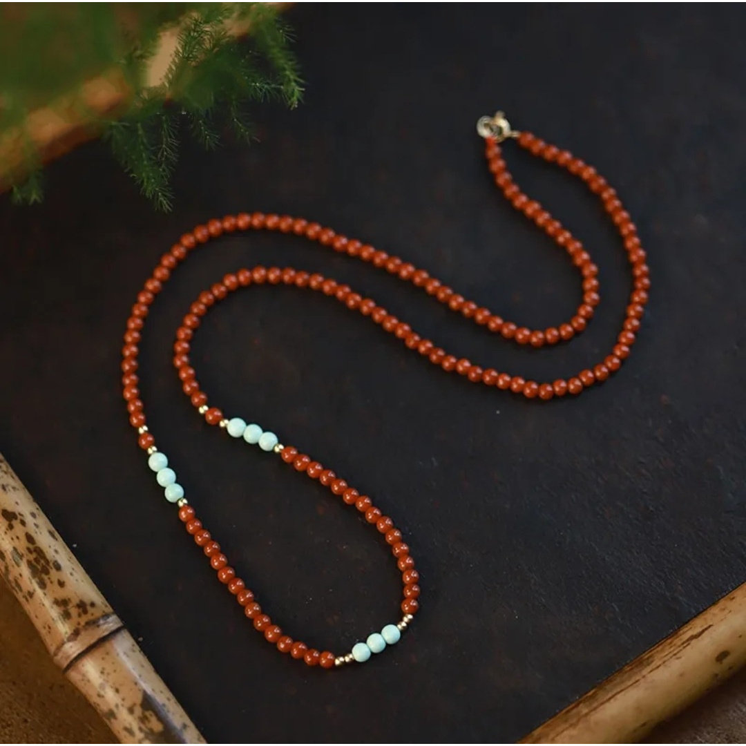 南红级细小米珠多圈手链项链绿松石手串气质直销