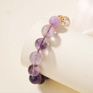 2026马年九紫离火天然水晶紫锂辉薰衣草紫水晶上岸手串手链女礼物
