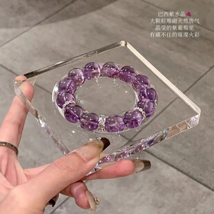 天然巴西紫水晶手链紫色水晶手串逢考必过考研上岸手串手链礼物