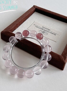 【粉红泡泡】天然六芒星光粉晶草