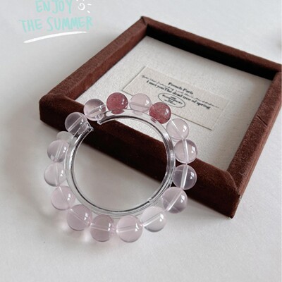 【粉红泡泡】天然六芒星光粉晶草