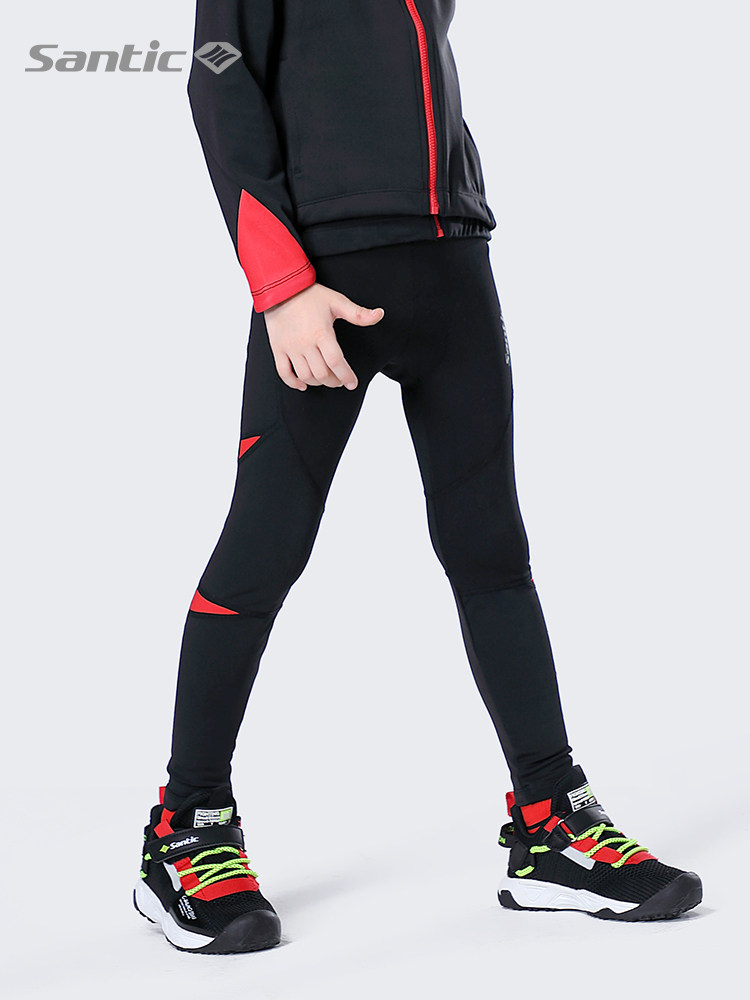 Santic森地客 秋冬儿童骑行长裤平衡车训练加绒保暖单车长裤 米勒