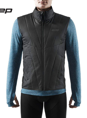 CEP WINTER RUN运动马甲背心外套男秋冬季外搭保暖休闲时尚黑色