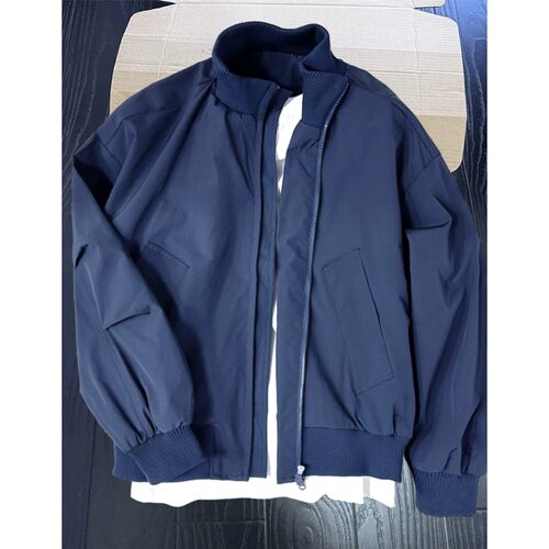 藏青色cleanfit飞行夹克男秋冬bomber短款棒球服美式立领棉衣外套