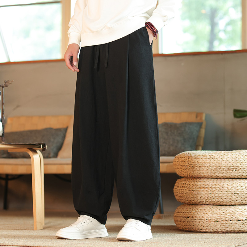 太极裤女男款新款2024灯笼裤太极服秋冬透气棉麻武术练功裤八段锦图片