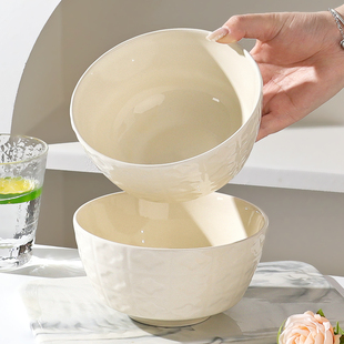 奶油风陶瓷面碗家用2025新款 高颜值吃饭碗吃泡面碗6英寸大碗汤碗