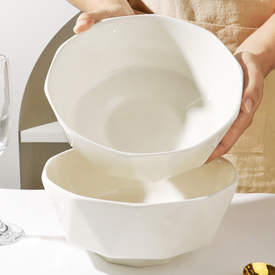 纯白8寸大汤碗陶瓷大号面条碗高颜值汤面碗2024新款泡面大碗汤盆