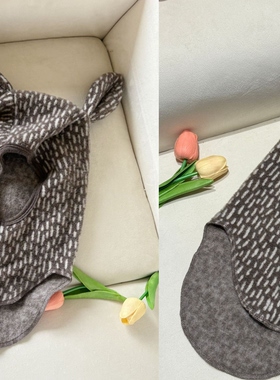 25秋冬新款进口高端美丽奴羊毛拉绒面料Hutt小鹿斑点羊毛拉绒帽