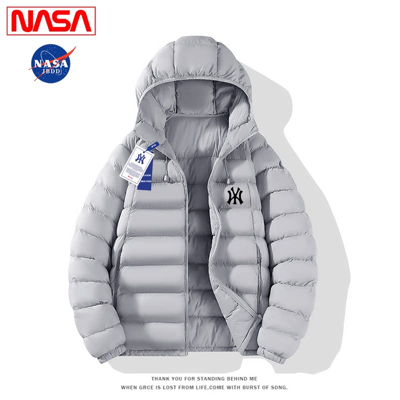 NASA潮牌羽绒服男女2026冬季新款连帽轻薄保暖情侣羽绒棉衣服外套