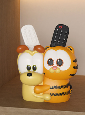 加菲猫周边电视空调遥控器客厅茶几杂物文具桌面收纳盒整理盒摆件