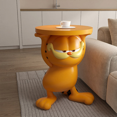 创意2024新款加菲猫周边客厅沙发边几茶几可移动落地床头柜子摆件