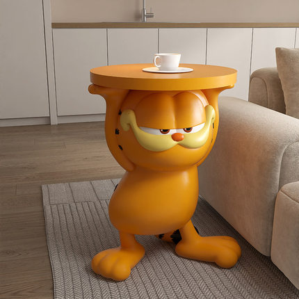 创意2024新款加菲猫周边客厅沙发边几茶几可移动落地床头柜子摆件