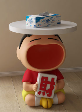 动漫周边发财蜡笔小新新居现代简约床头柜小型边几角几置物架摆件