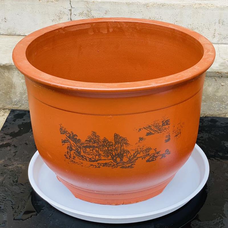 特大号陶瓷花盆大口径平口盆庭院种树桩桂花盆发财树特价花盆透气