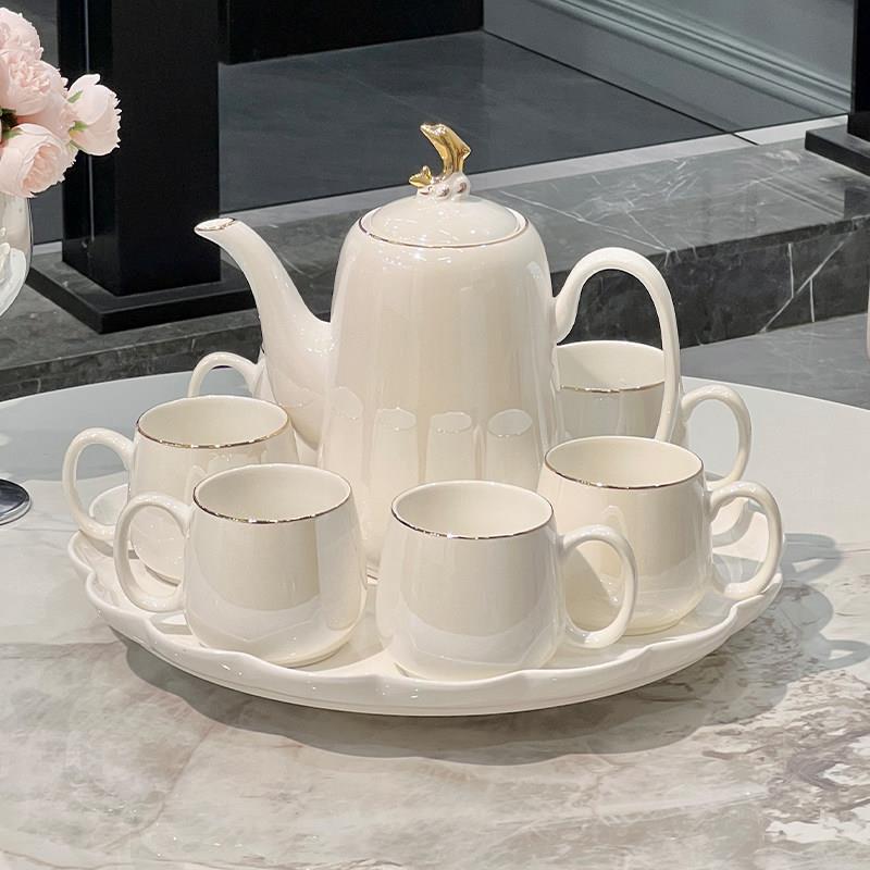 轻奢高档2026新款水杯家用茶具套组家用客厅陶瓷杯具茶壶乔迁礼物