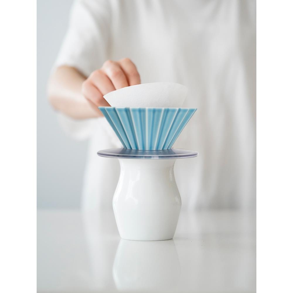 ORIGAMI折纸滤杯S号日本手冲咖啡陶瓷01号树脂滤杯金属底拖品鉴杯
