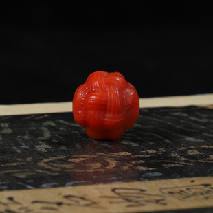 天然川料南红绣球珠雕刻11.5mm 单珠隔珠配饰瓦西柿子红散珠 4号