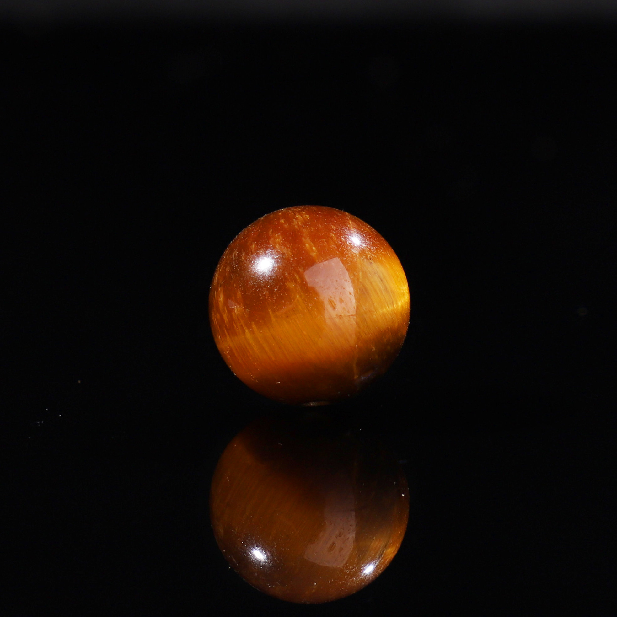 毕业级原矿黄虎眼石8mm-10mm单珠 保真虎晶石圆珠 星月菩提