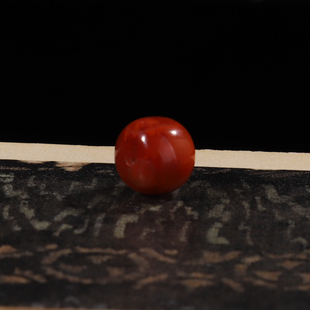 原矿南红老型珠火焰纹桶珠玛瑙直径10.1mm对孔9mm满肉满色 238号