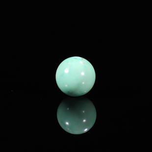 原矿天然绿松石单珠 湖北十堰高瓷绿圆珠直径10.1mm 松石 143号
