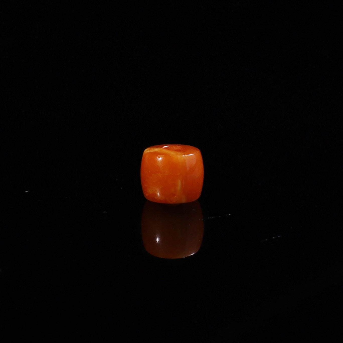 保真收藏级古董老蜜蜡虎皮纹妖花直切桶珠直径7.1mm对孔6mm 362号