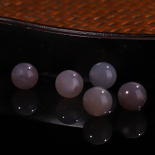 天然和田玉烟紫路路通单珠吊坠转运珠玉坠冰底帝王紫锁骨链ins