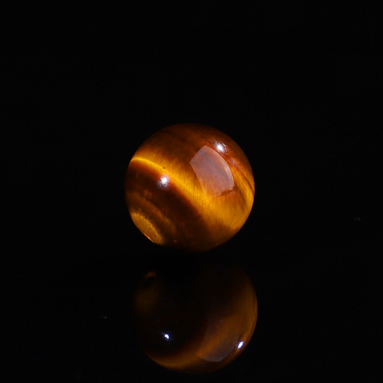 保真收藏级原矿黄虎眼石12.4mm单珠 虎晶石圆珠 星月菩提 342号