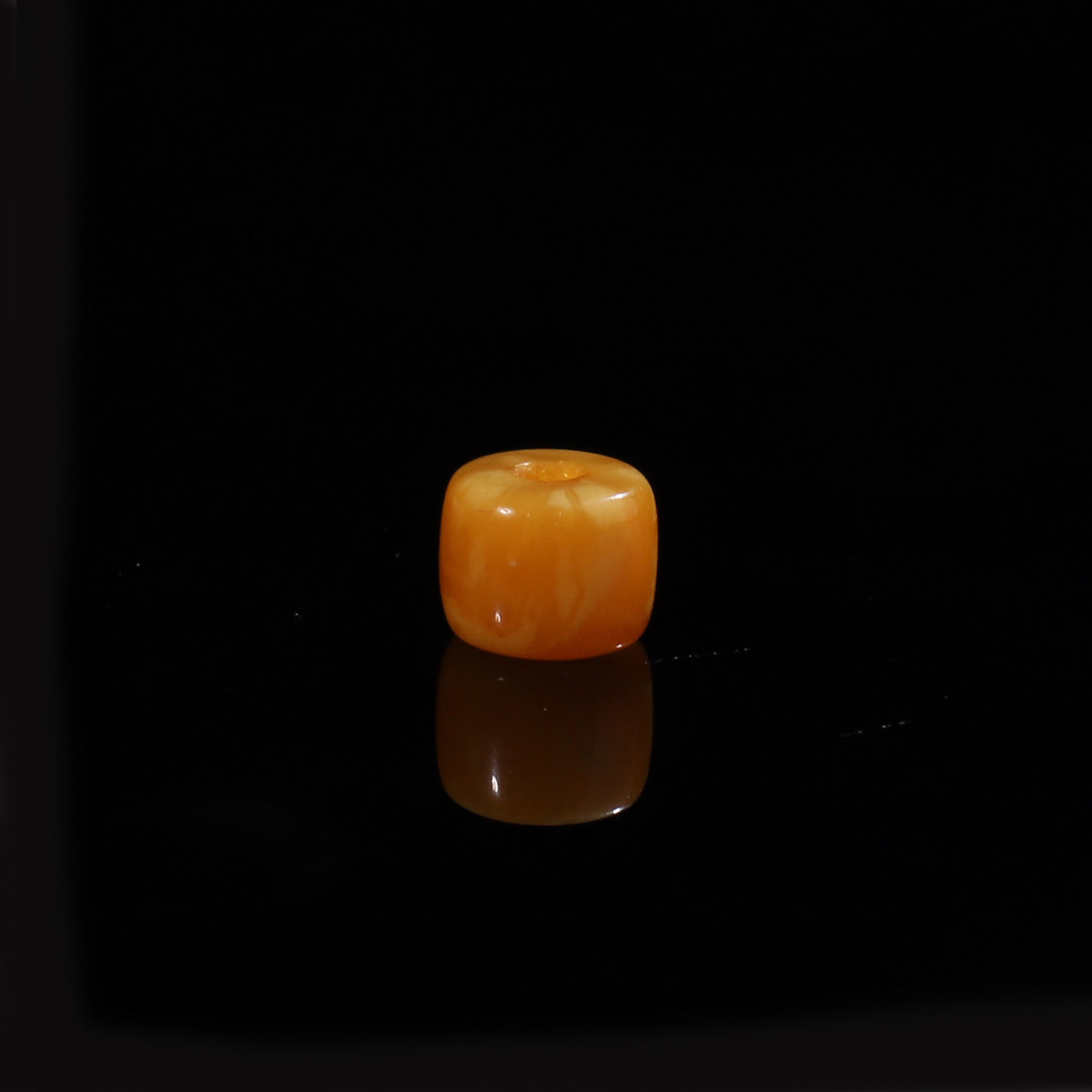 保真收藏级古董老蜜蜡虎皮纹妖花直切桶珠直径7.3mm对孔6mm 220号