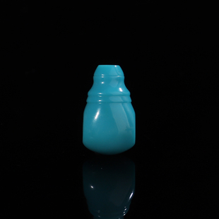 原矿绿松石三通高14.3*对孔8.3直径8.1mm高瓷蓝佛头GT18 一物一图