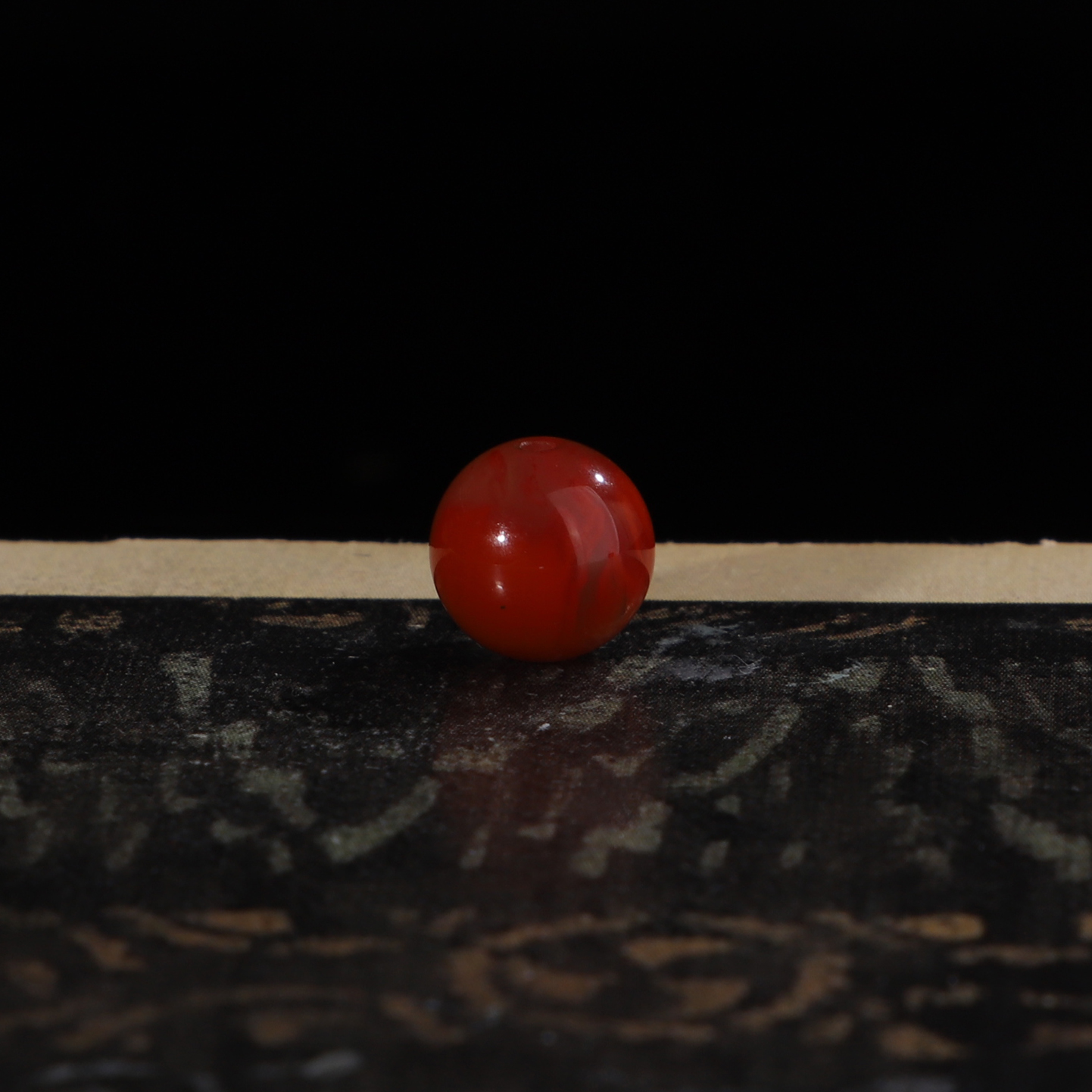 天然四川火焰纹柿子红南红玛瑙