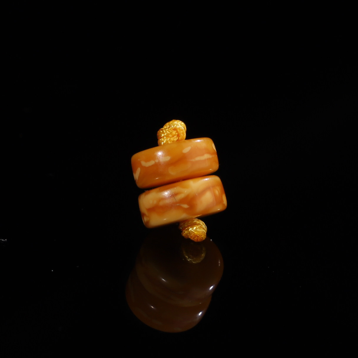 毕业级老蜜蜡隔片直切垫片一对图片