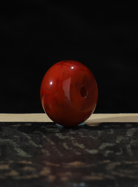 南红火焰纹鼓珠原矿单珠隔珠直径13.8mm*宽7.6mm孔径2.2mmCD25