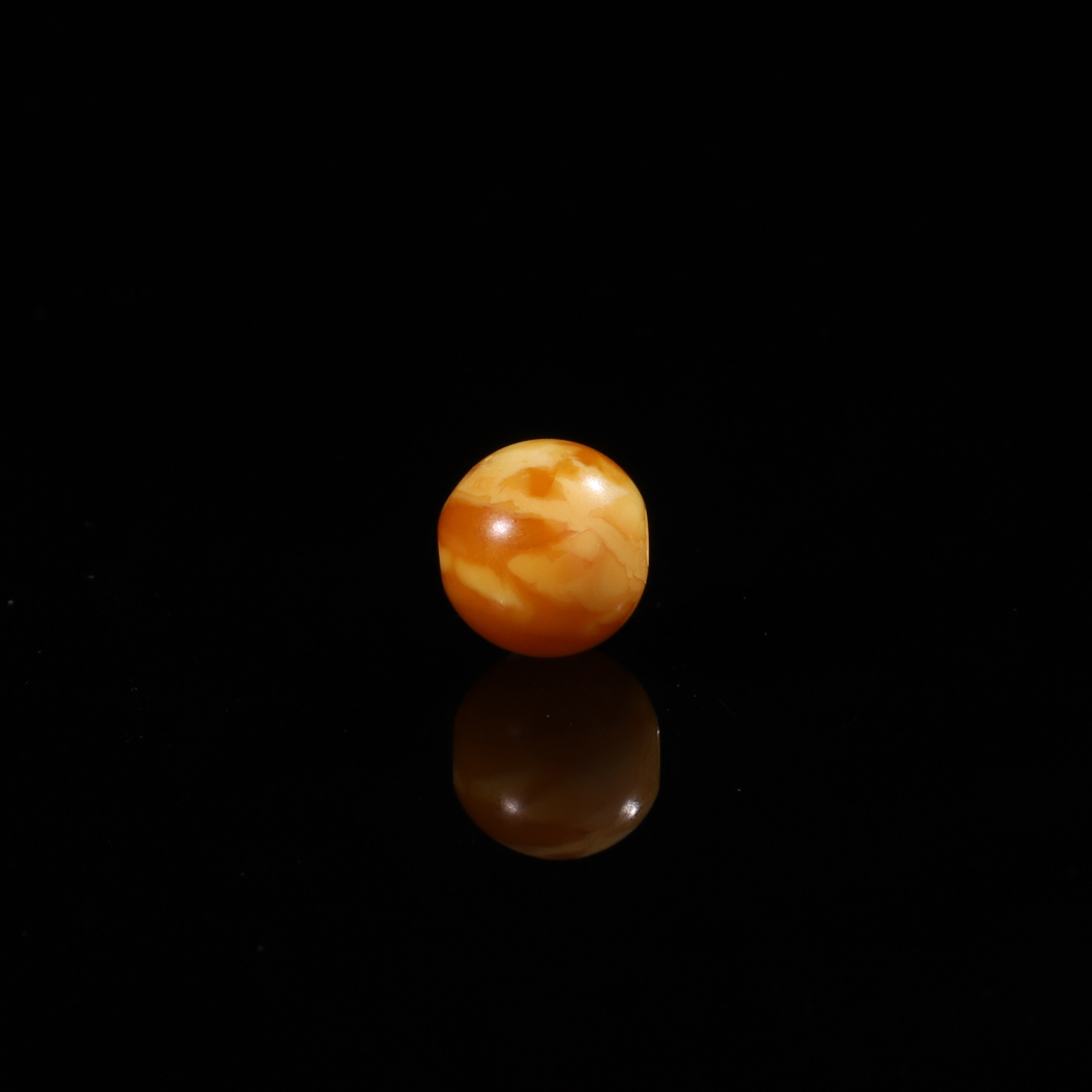 老蜜蜡虎皮纹妖花单珠8mm圆珠