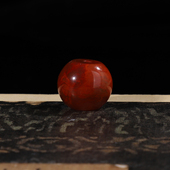 毕业级南红川料南红火焰纹鼓珠31号直径12.4mm对孔10.8mm单珠