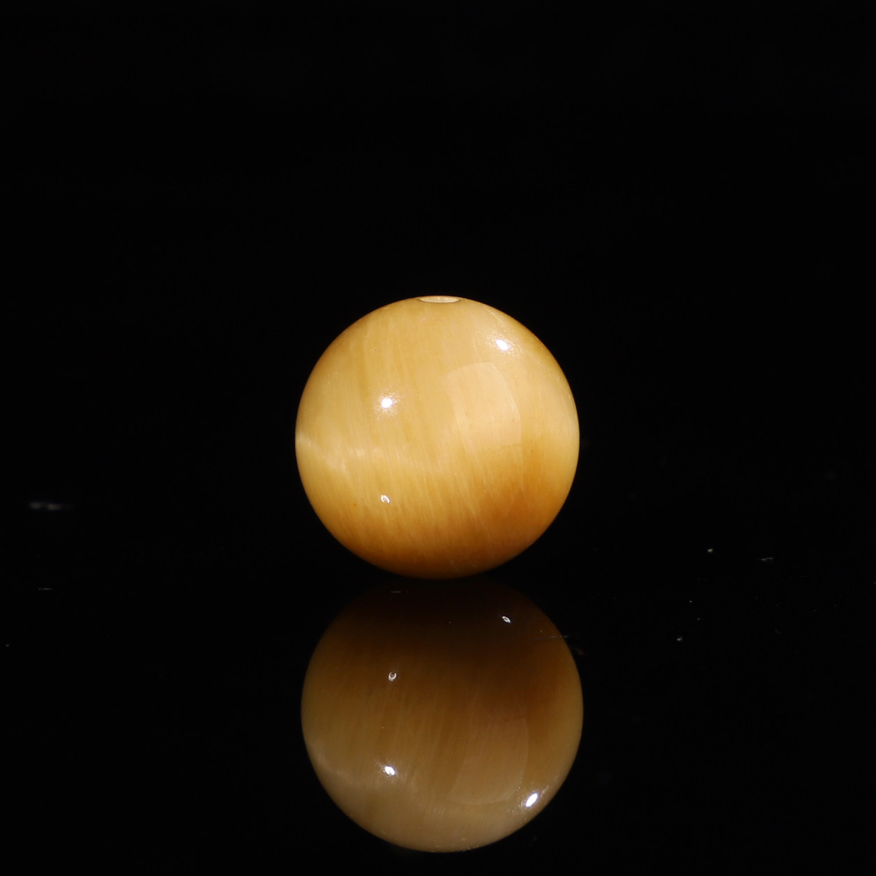 保真收藏级原矿黄虎眼石12.5mm单珠 虎晶石圆珠 星月菩提 253号