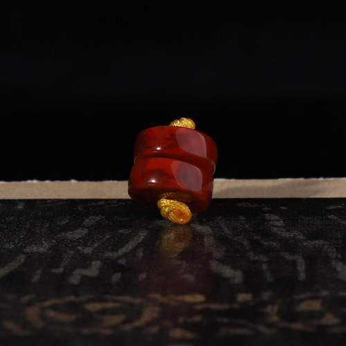 南红玛瑙直切隔片牛血红火焰纹
