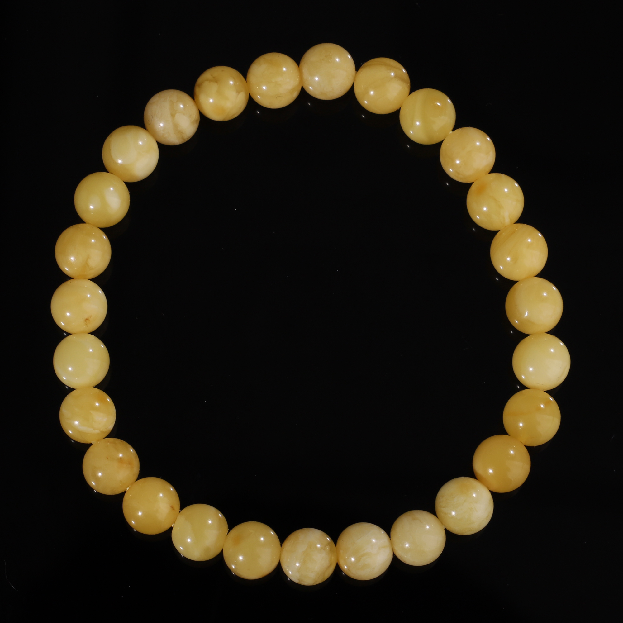 天然蜜蜡手串7mm琥珀手链鸡油黄