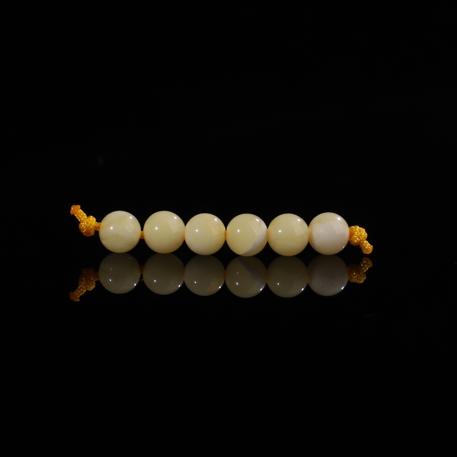 琥珀虎皮纹珠子配饰蜜蜡4.3mm6颗
