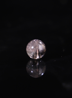 天然淡灰色碧玺散珠子手链diy男女士手串项链手工6.3mm串珠 182号