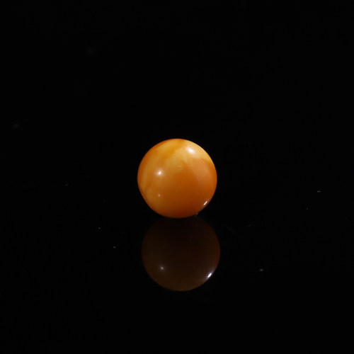 收藏级老蜜蜡8mm单珠散珠鸡油红