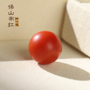 满肉 油润度高保山南红13mm圆珠天然保山南红单珠 滴水洞料40号
