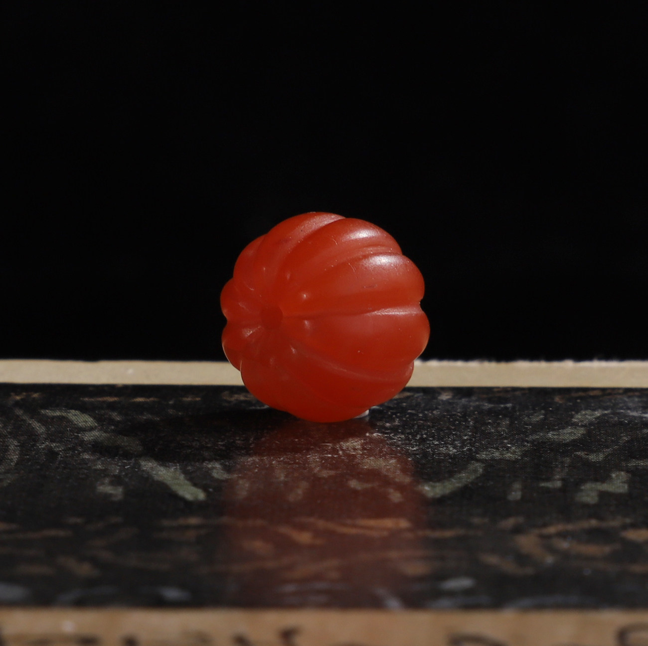 云南保山南红柿子红南瓜珠直径11mm*对孔9.8mm单珠转运珠242号