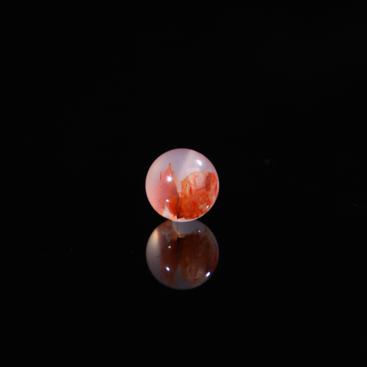 纯天然无处理南红玛瑙冰飘荔枝冻散珠南红单珠直径8.3mm 228号