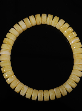 天然蜜蜡直切隔片手串8.8mm琥珀手链鸡油黄百花蜜男女款 WB66号