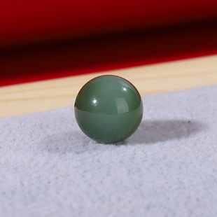 天然和田玉鸭蛋青单珠12mm圆珠碧玉转运珠手串手链散珠